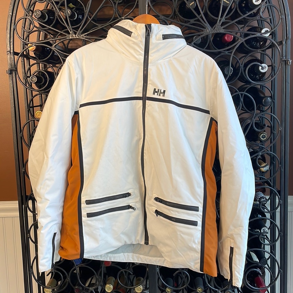 Helly Hansen star extra large ski jacket white and dark orange